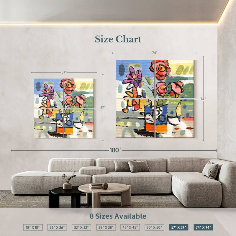 Harnek Southern Florals I, 74" H x 74" W