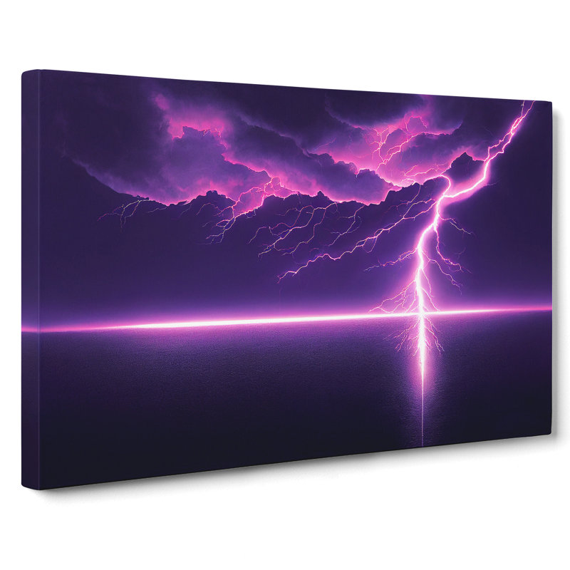 Futuristic Lightning Bolt - Wrapped Canvas, 35cm H x 50cm W x 3cm D