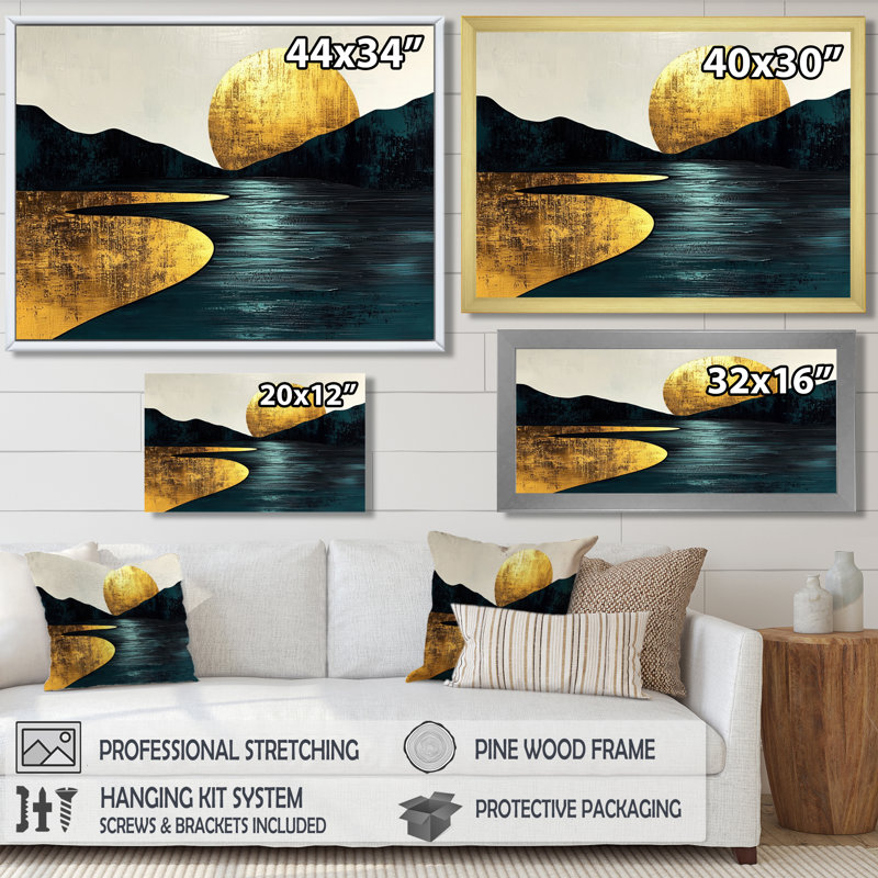 Randles Quiet Bold River dans la collection Emerald Gold Harmony II - Forest River Mountains, fresque murale, Toile tendue
