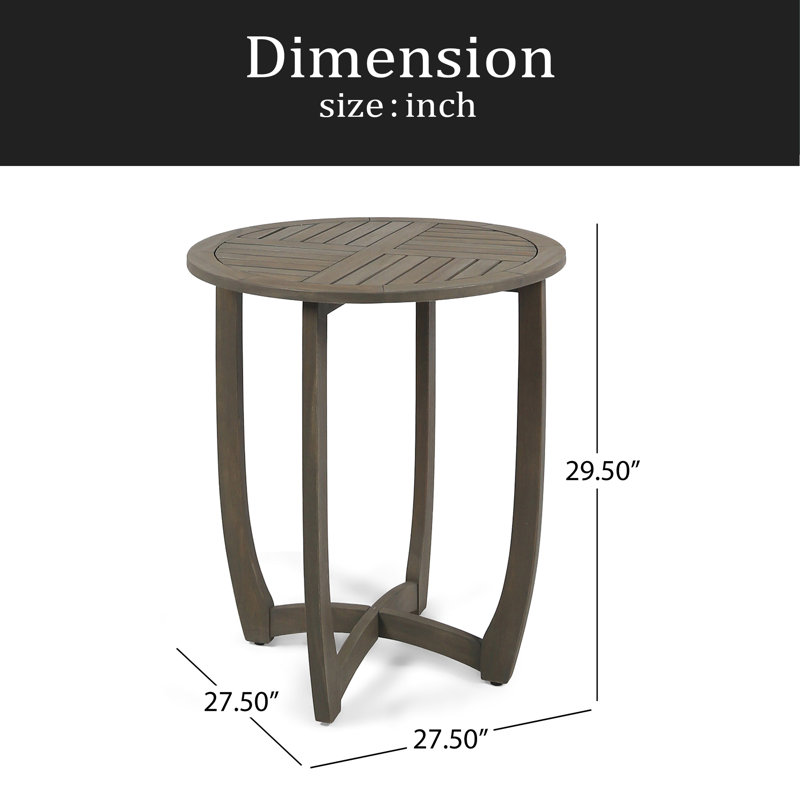 Table circulaire en bois 27,5 po