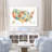 map U.S. Map On Barn Board, United States, Colorful States, Compass, Red, Yellow, Green, Teal, On White, Cream-112774321