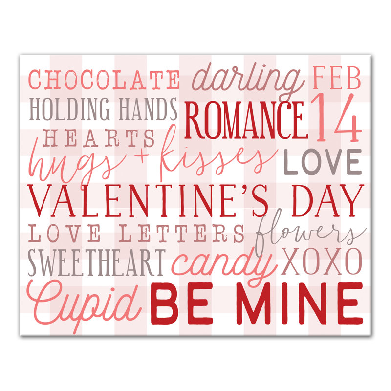 Reproduction de mots de la Saint-Valentin sur toile