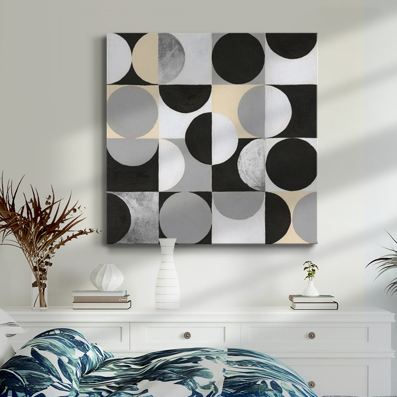 Cercle Quadrants II - Toile tendue avec châssis de qualité supérieure - prête à être accrochée