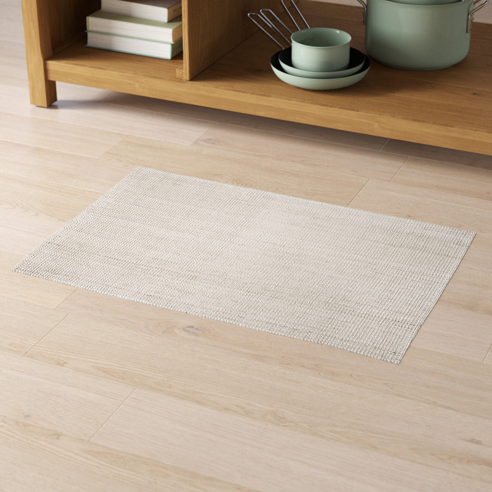 Asta Ivory Hand-Woven Flatweave Jute Rug, Rectangle 2' x 3'