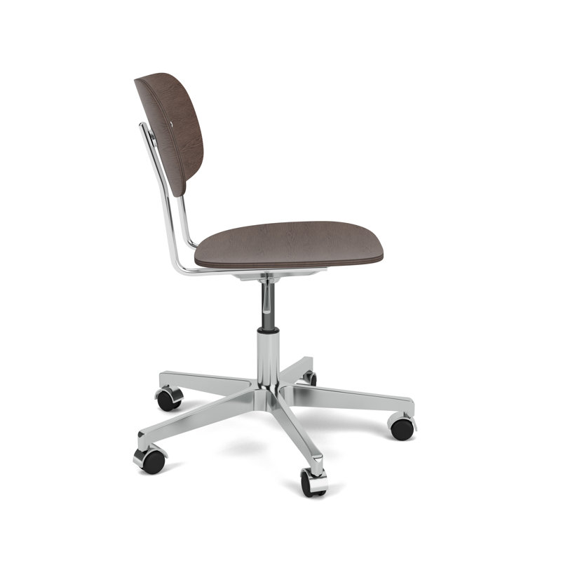 Co Swivel Task Chair, Dark Stained Oak/Silver