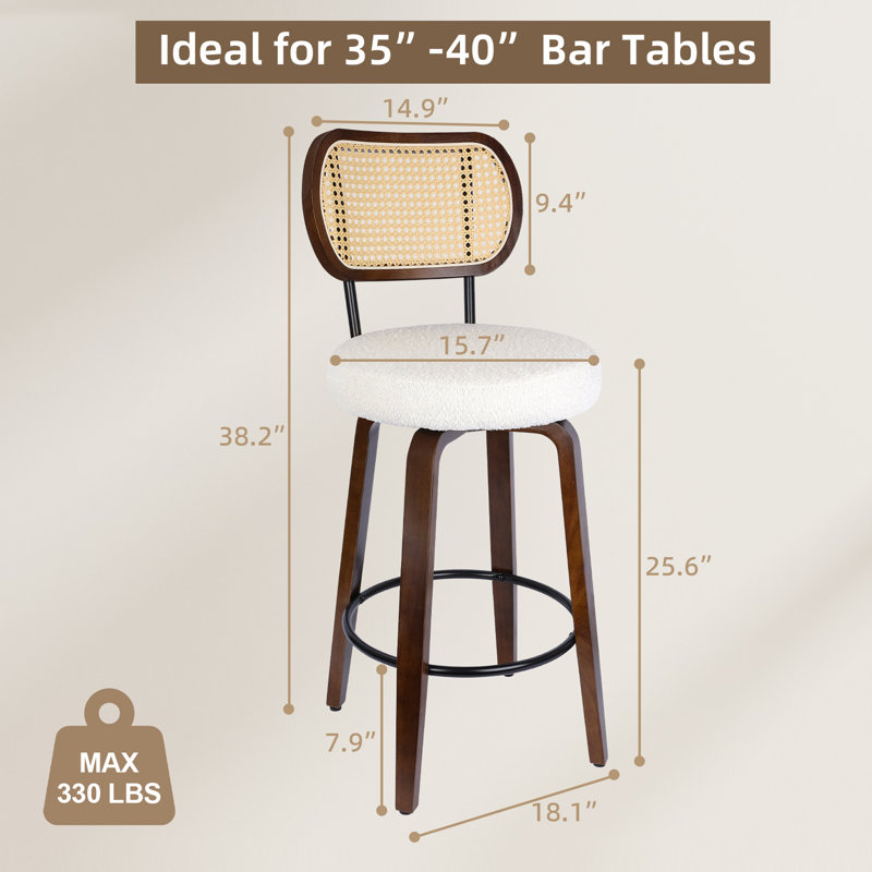 White Bar Stools Swivel Counter Stools (Set of 2), White