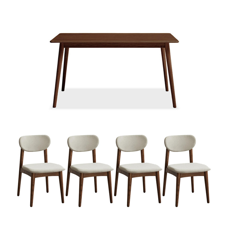 The dining table is simple and thickened