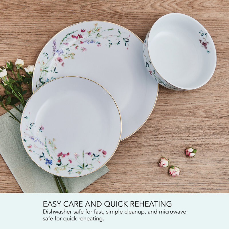 Kalina 24-Piece Porcelain Dinnerware Set, Service for 8