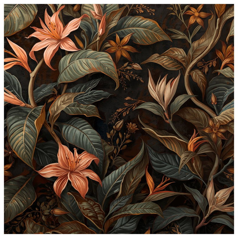 Couvertures tropicales à feuillage floral, L 60 po x H 80 po