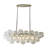 Glam 5-light 43'' Modern Dining Room Chandelier With Hand-blown Textured Clear Glass Globes And Chrome Finish