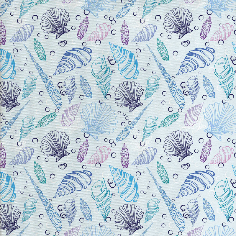 Tissu de coquillage en mer divers, l 58 po x L 108 po