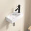 Lavabo mural suspendu en céramique rectangulaire, petit évier de vestiaire traditionnel blanc laiteux, 14 * 7 * 3 pouces, main gauche, trou de robinet simple pour le style de main blanc, salle de bain