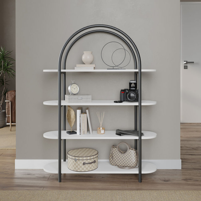 Amorie 46.46cm H x 35.43cm W Solid Wood Bookcase, White