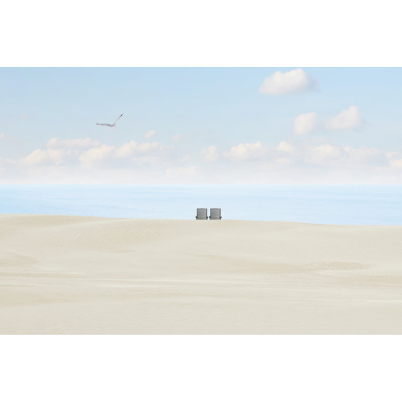 Beachscape II 1 Piece Wall Art on Canvas, 61 cm H x 91 cm W, Black Floater Framed
