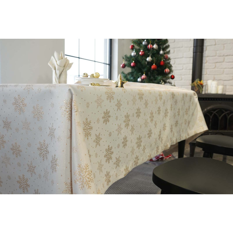 Snowfall Tablecloth, 126" L x 59" W
