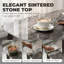 Stone Top Metal Base Dining Table-266395578