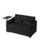 Lit convertible en velours noir, avec table d'appoint, conception moderne, se convertit rapidement au lit, 3 positions réglables pour un confort maximal, matériaux de qualité, table rotative 360 ° à assemblage simple, look,