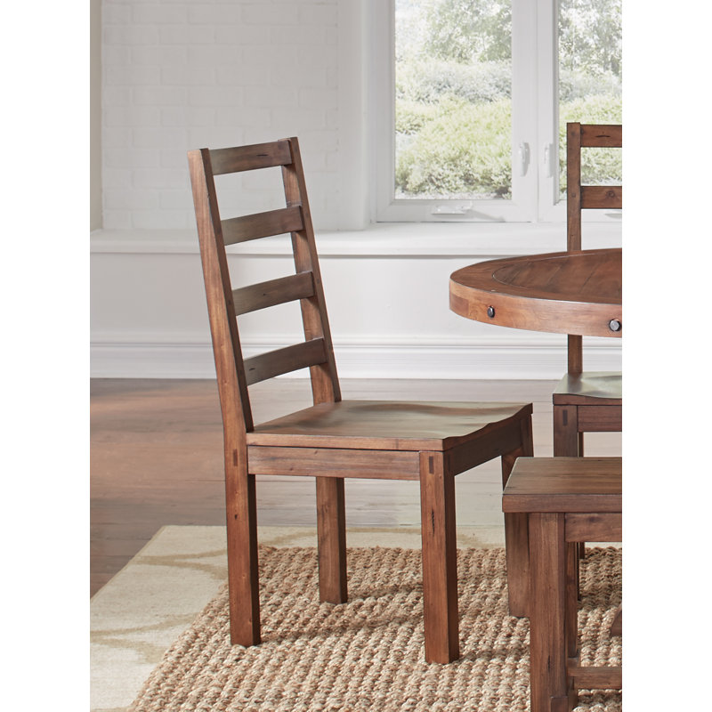 Yuliana 18'' H Mahogany Solid Wood Side Chair
