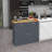 Rolling Kitchen Island With Drop Leaf Wood Breakfast Bar, Farmhouse Kitchen Cart With 2 Drawers, Adjustable Shelves For Dining Room, Dark Gray-1244327949