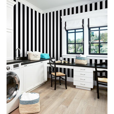 Alireza Black And White Striped Peel And Stick Wallpaper, 17.7" X 197" Self-Adhesive Removable Contact Paper, Modern DIY Wallpaper For Living Room, Countertop, Cabinet, And Wall Decor