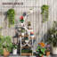 Support à plantes carbonisé avec tablettes en bois massif 24,4 x 10,2 x 61,8 po pour l'extérieur