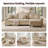 123'' Cloud Modular Couch Sofa, Oversized 3 Seat Comfy Sofa For Living Room, Sectional Couches With Ottoman, Detachable Seat Cushion & Backrest Cover, Chenille Fabric Oatmeal-1688226183