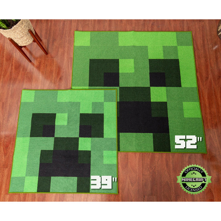 Ukonic Minecraft Creeper Area Rug, Creeper Minecraft Rug