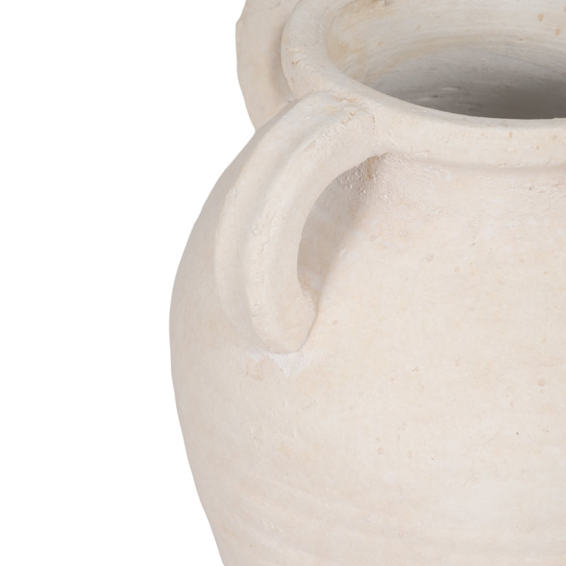 Handmade Ceramic / Porcelain Table Vase, 10" H x 9" W x 9" D, White
