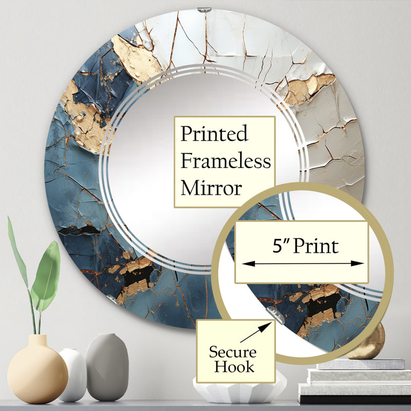 Bonnyview - Miroir mural moderne rond, 24 po x 24 po