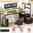 60'' Reversible Gaming Desk With Monitor Stand & Fabric Drawers-256326282