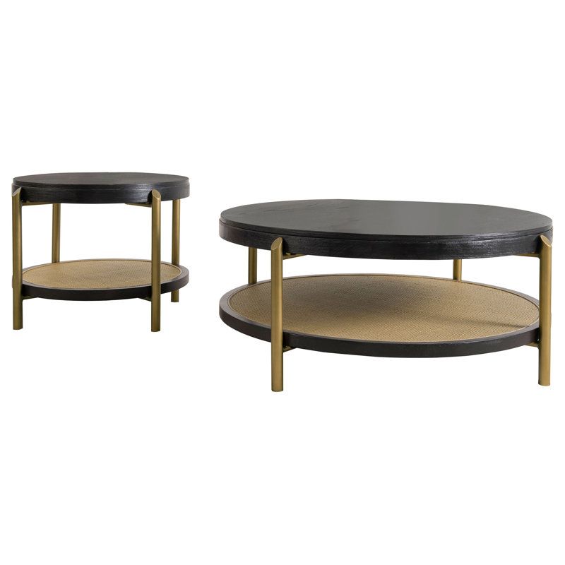 Ensemble de tables basses et de tables d'appoint rondes 2 pièces Benson
