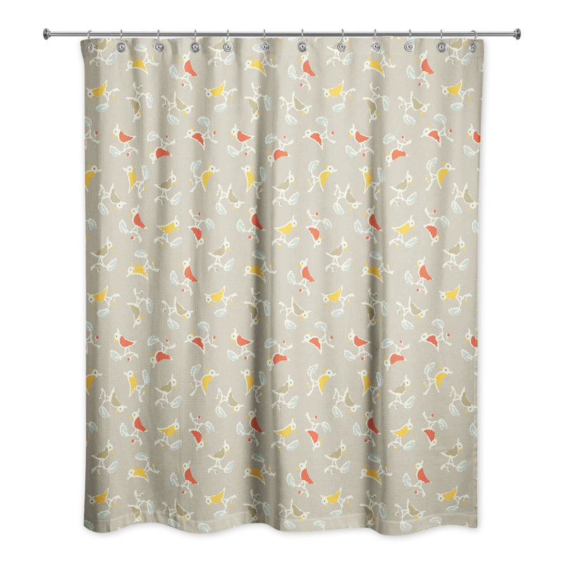 Rideau de douche simple oiseau Happel, Brun clair