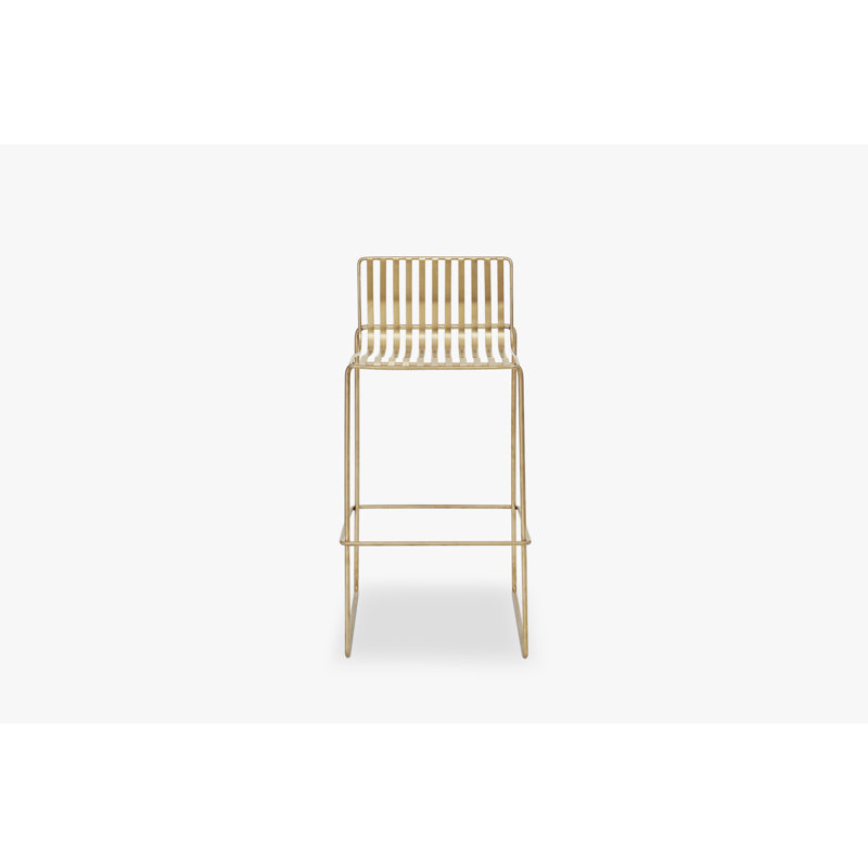 Ariss Bar Stool with Stainless Steel Frame, Brass