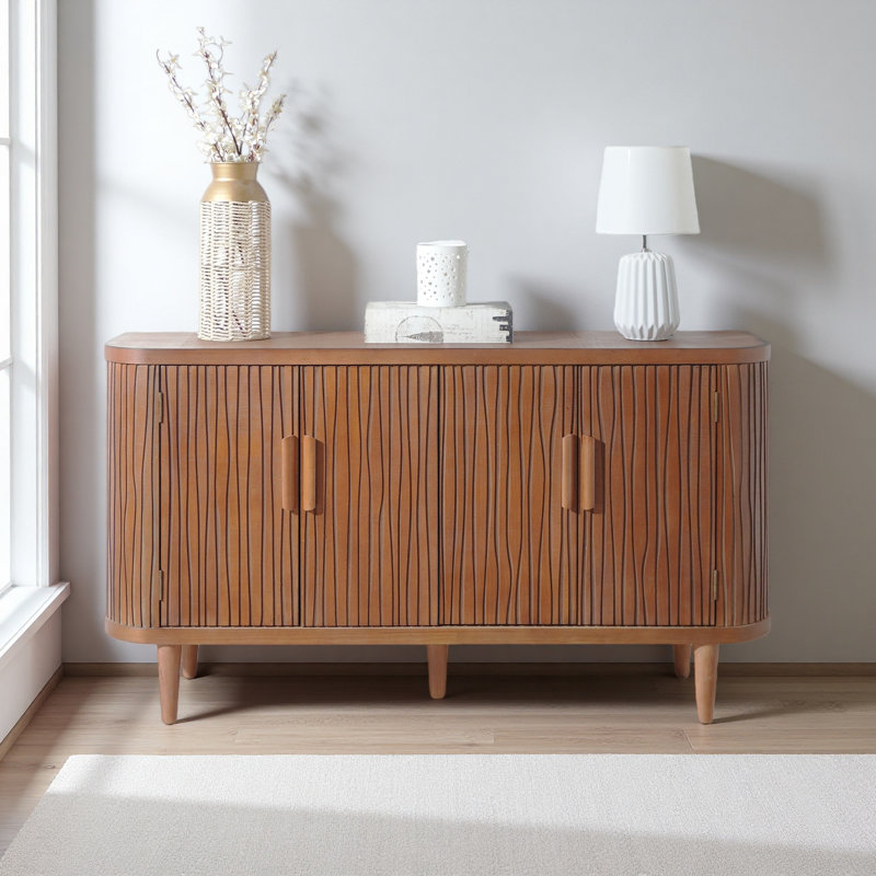 Armoire de rangement 4 portes Modern Wave, Brun