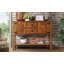 Console 48 po en bois massif avec 2 tiroirs, armoires et tablette inférieure - Buffet de salle à manger de style rétro-1690424330