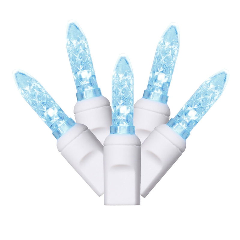 Single Mold M5 Icicle Christmas light set 9'L, Teal