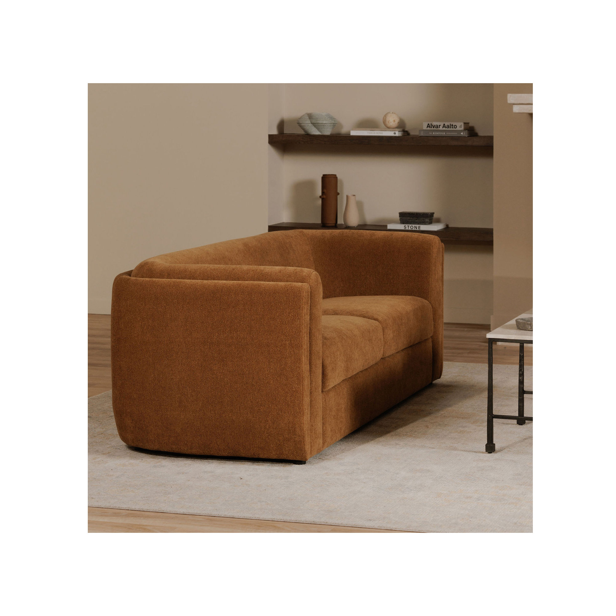 Willowdale 87" Upholstered Sofa, Ochre Brown
