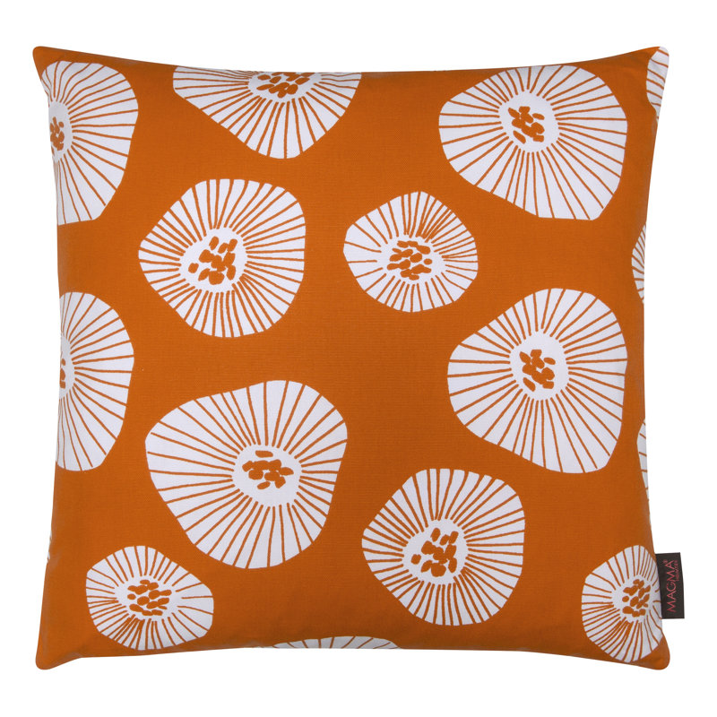 Juno Cotton Reversible Throw Pillow, Orange, 19" x 19"