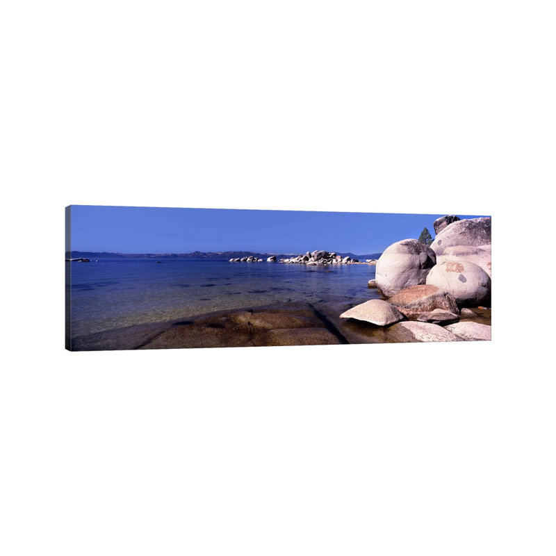 Boulders At The Coast, Lake Tahoe, California, USA - Wrapped Canvas Panoramic Print, 30.48 cm H x 91.44 cm W x 1.91 cm D