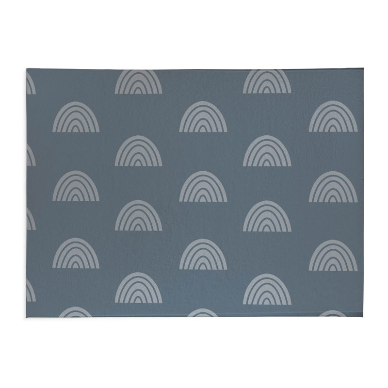 Bows Colorized Kids Play Mat, Blue, Rectangle 3' x 5'