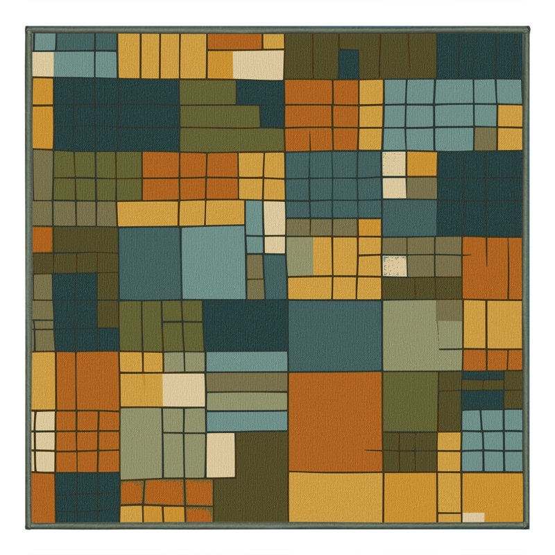 Pixel Crafted Rug, Square 3'