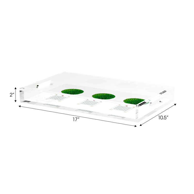 Timothy Corrigan Topiary Acrylic Rectangle Decorative Tray, 17"W x 10.5"D x 2"H