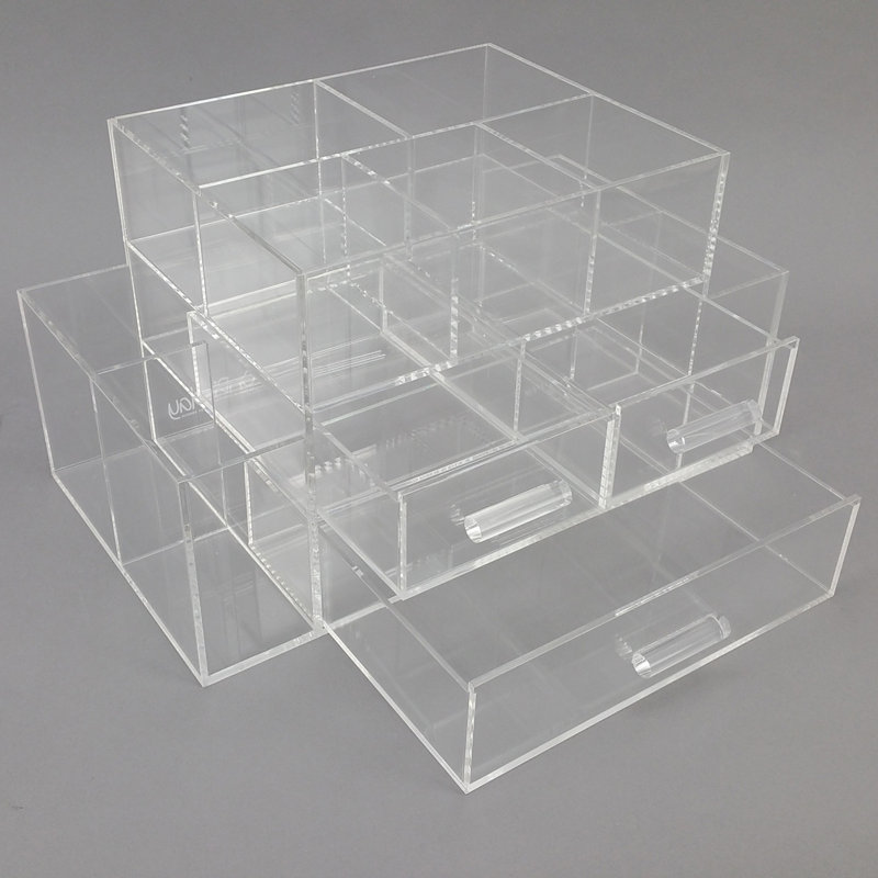 Amara Clear Acrylic 3-Drawer Tiered Makeup Organizer