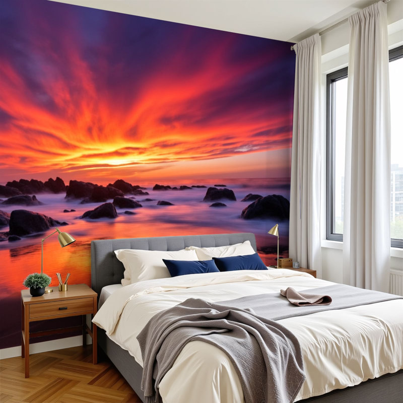 Papier peint adhésif auto-adhésif moderne pour la chambre à coucher L 144 po x l 100 po Peel and Stick, L 144 po x l 100 po