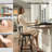 Lanxton Swivel Upholstered Counter Stool with Metal Frame-1126550266
