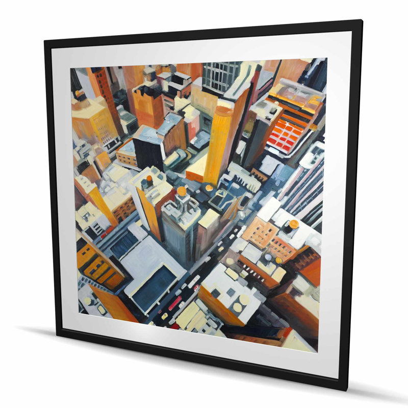 High High View of Buildings in New York - impression encadrée décor