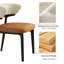 Ensemble de 6 chaises de salle à manger modernes entièrement assemblées, revêtement en similicuir blanc et brun caramel, pieds en bois massif-795834296-795834299-795834303