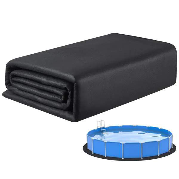 Tapis de piscine rond de 24 pi VEVOR, tapis de piscine pour piscine hors terre, tapis de piscine très épais, empêche les perforations, sous-couche de matériau de géotextile recyclé, prolonge la durée de vie de la toile
