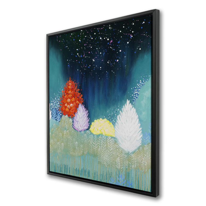Mysterious Colorful Trees | Modern Framed Canvas Decor