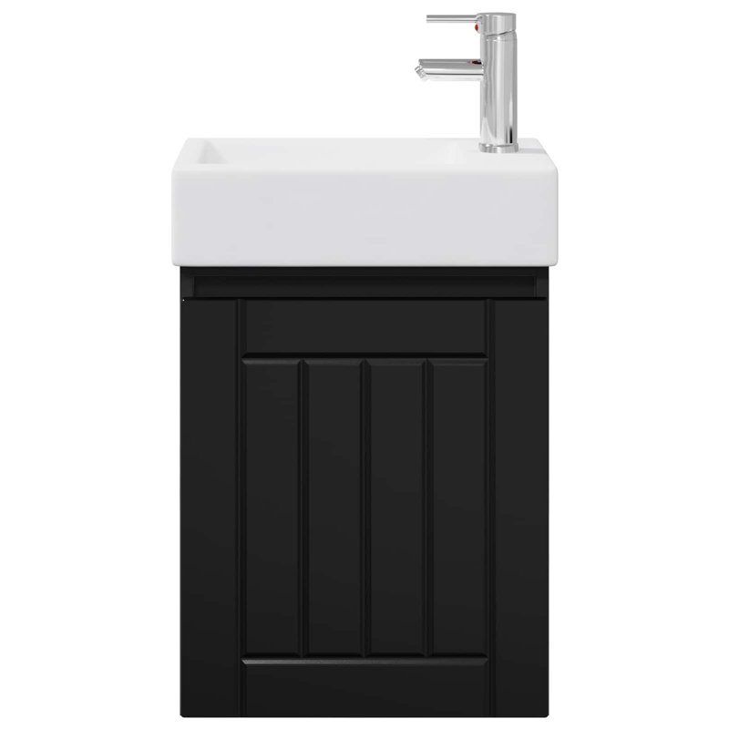 Single Bathroom Vanity with Ceramic Basin, Black